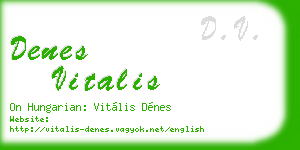 denes vitalis business card